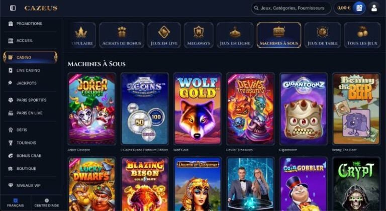 Guide de cazeus casino online